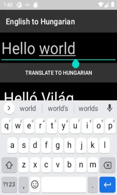 English to Hungarian android App screenshot 2